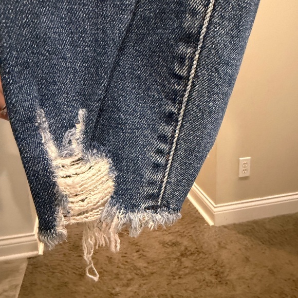 LOFT Blue Ankle Crop Distressed Skinny Jeans - Picture 5 of 5